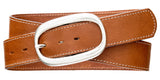 Top Stitch, Oval Buckle - Cognac