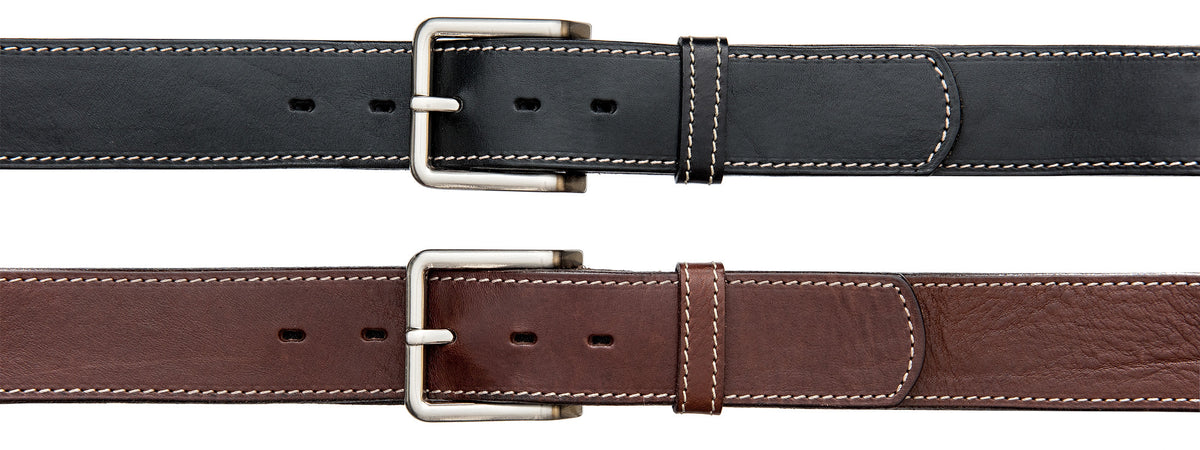 【theredthread】 logo belt tops Women's Classic Top Stitch Belt - Black | Italian Leather