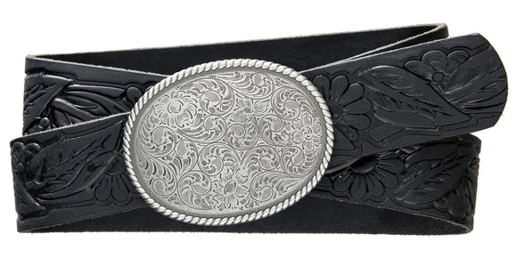 Western Rope Edge Buckle - Black