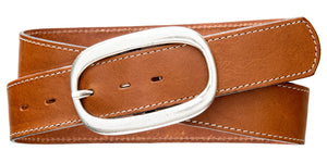 Top Stitch, Oval Buckle - Cognac