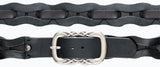 Woven Leather and Nickel Design