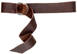 Nickel Ring Hip Belt - Med Brown